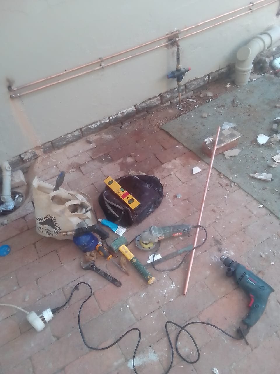 Plumbing fixture installed on site
